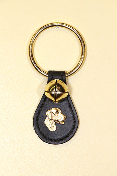 LABRADOR RETRIEVER HEAD CHARM on Leather Teardrop - 1 Bell