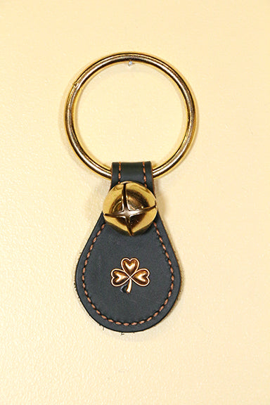 SHAMROCK CHARM on Leather Teardrop - 1 Bell