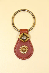 SUN CHARM (ROUND) on Leather Teardrop - 1 Bell