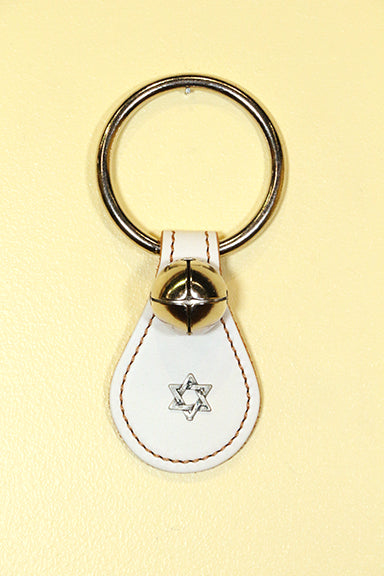 HANNUKAH - STAR of DAVID CHARM on Leather Teardrop - 1 Bell