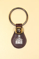 SCHOOLHOUSE CHARM on Leather Teardrop - 1 Bell
