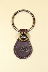MOTORCYCLE CHARM on Leather Teardrop - 1 Bell