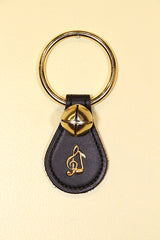 MUSIC (G CLEF & 1/8th NOTE) CHARM on Leather Teardrop - 1 Bell