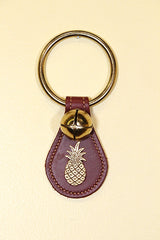 PINEAPPLE CHARM on Leather Teardrop - 1 Bell