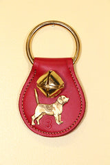BEAGLE CHARM on X-Lg Leather Teardrop - 1 Bell