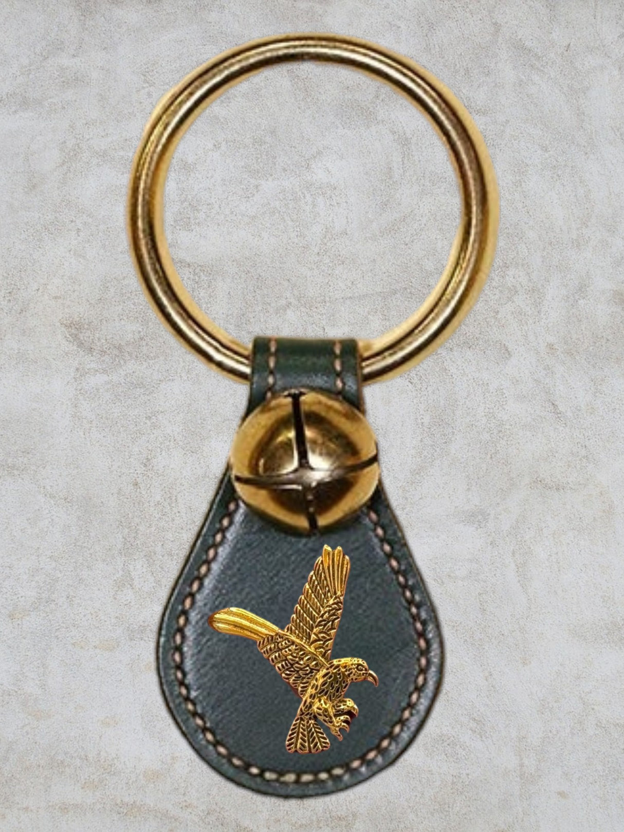 EAGLE CHARM (PATRIOTIC) on Leather Teardrop - 1 Bell