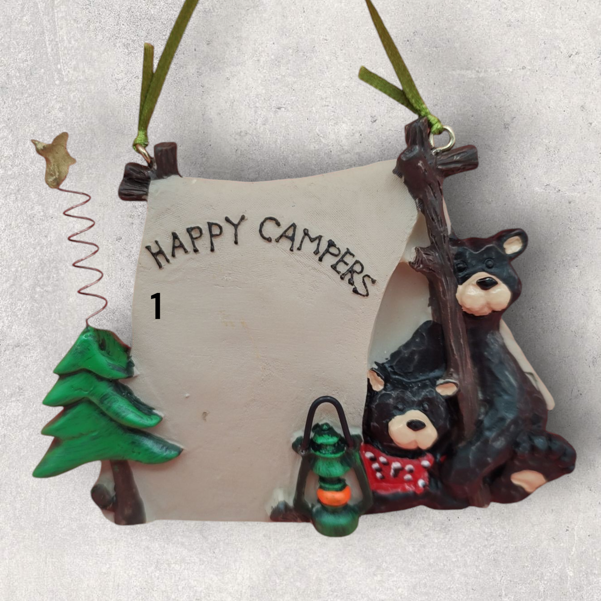 CAMPING Ornament - HAPPY CAMPERS TENT with BEARS