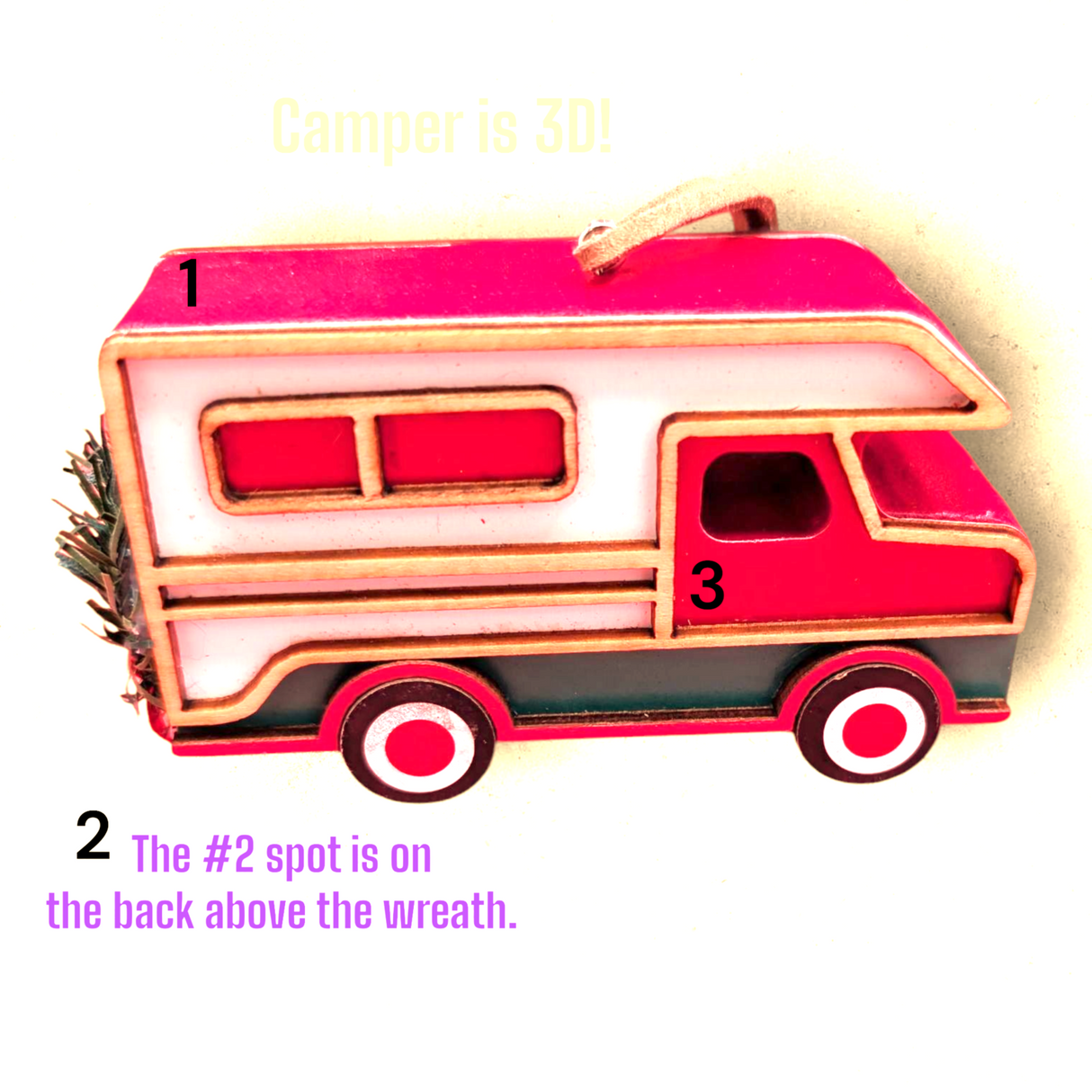 CAMPER / MOTORHOME - 3-D WOODEN Ornament