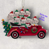 8 PASSENGERS in ANTIQUE CAR Ornament