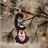 CAT with BELL Ornament - BLACK