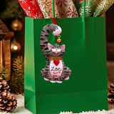 CAT with BELL Ornament - GRAY