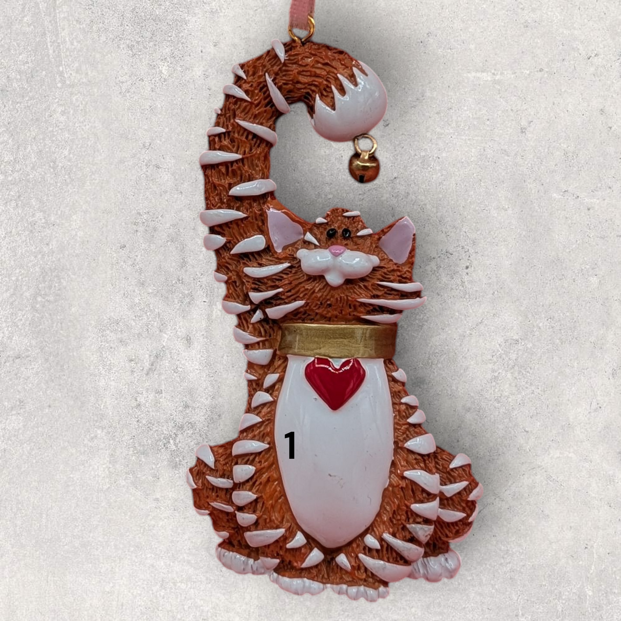 CAT with BELL Ornament - ORANGE