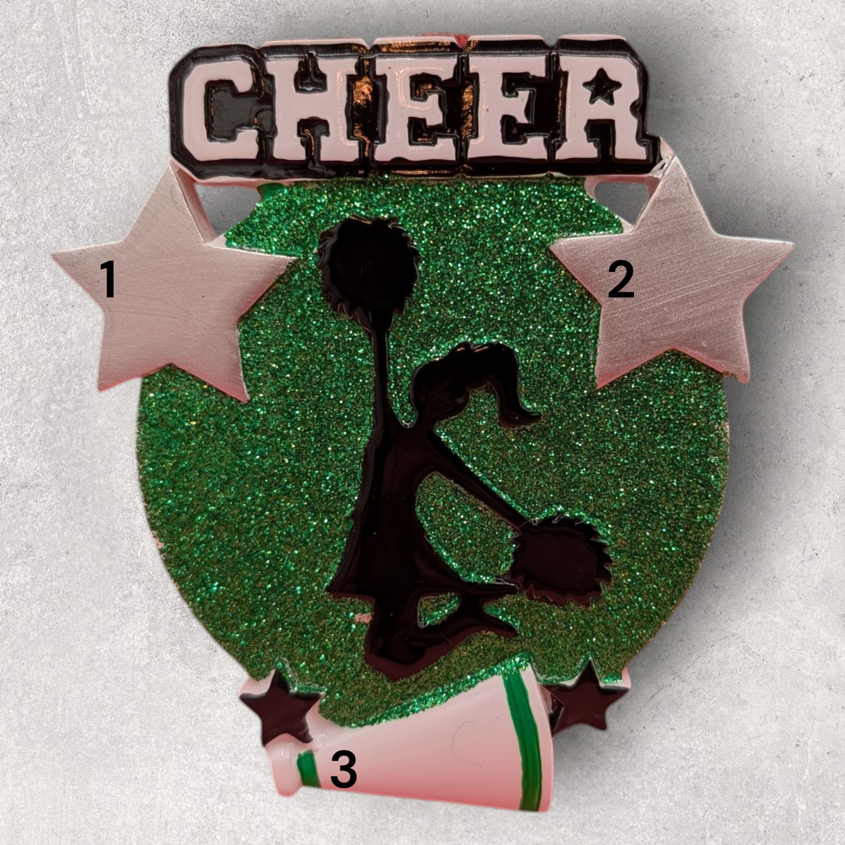 CHEER - GREEN GLITTER Ornament