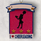CHEER - I (HEART) CHEERLEADING PINK GLITTER Ornament