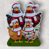 4 CHICKENS Ornament