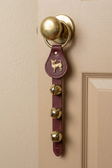 CHIHUAHUA CHARM above 3 Bells on Leather Strap