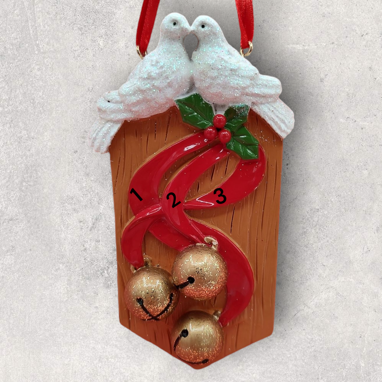 SLED Ornament - with 2 DOVES