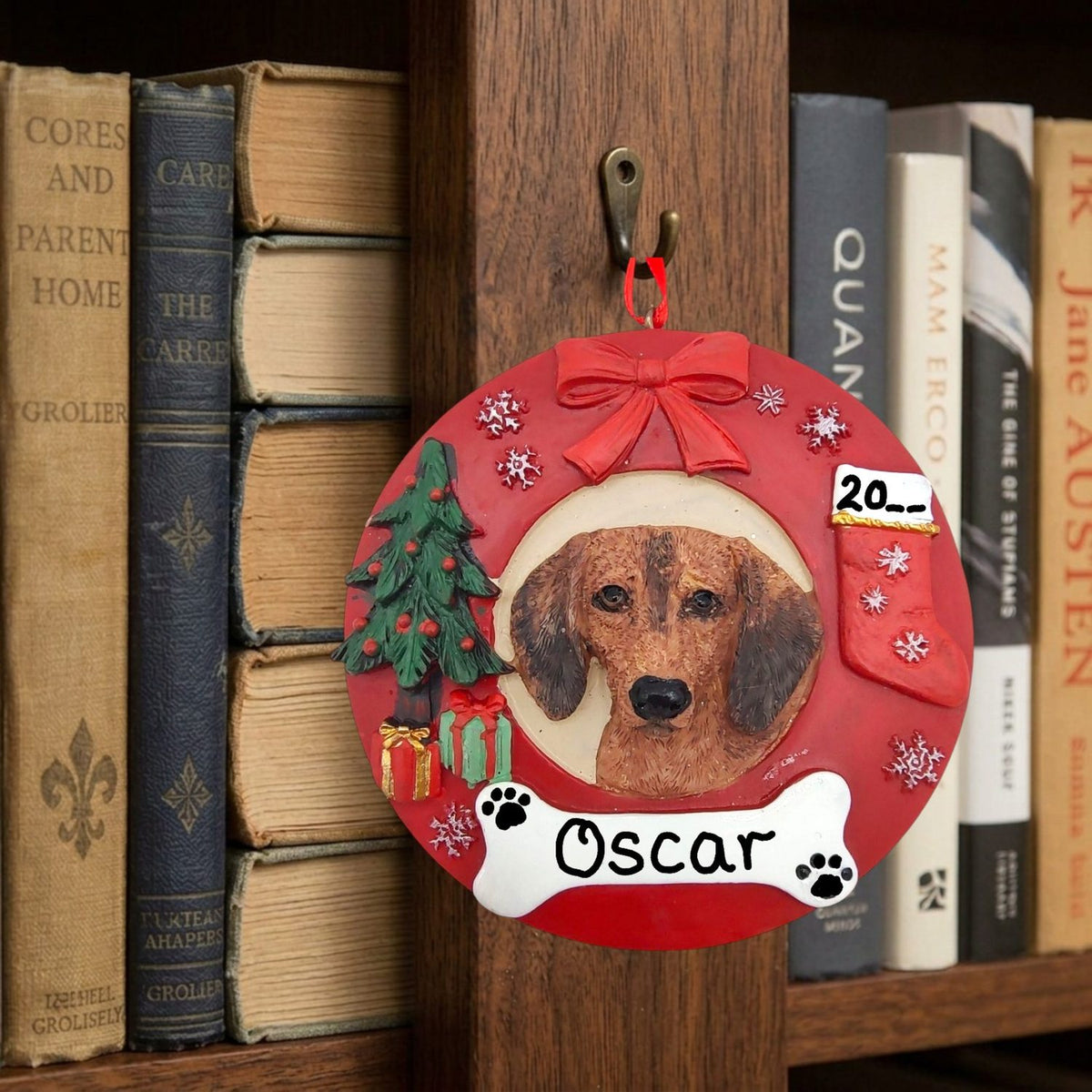 DOGS - DACHSHUND (RED) - Red Wreath