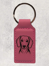 KEYCHAIN - DACHSHUND - Leatherette - Personalizable