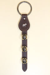 DONKEY CHARM above 3 Bells on Leather Strap