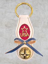 USA STAR CHARM on 2-Color Doorhanger - Solid Brass Belsnickel Bell