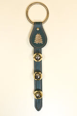 TREE (DOUBLE PINE) CHARM above 3 Bells on Leather Strap