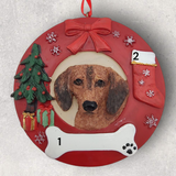 DOGS - DACHSHUND (RED) - Red Wreath