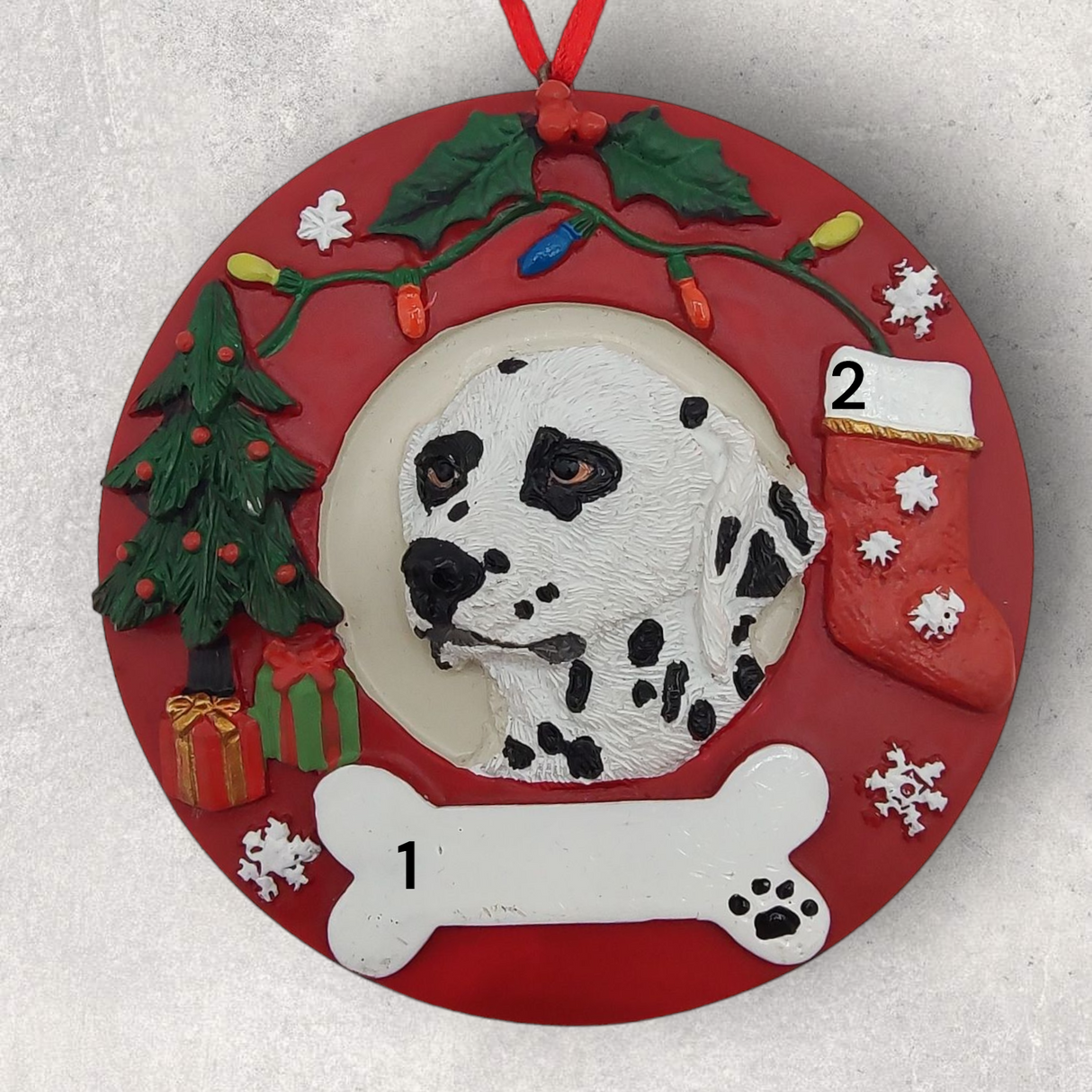 DOGS - DALMATIAN - Red Wreath