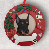 DOGS - DOBERMAN - Red Wreath