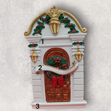 BROWN DOOR Ornament - HOLLY TRIM