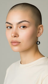 Jewelry - Black Earrings - Swarovski Crystal & Silver Bead Accents