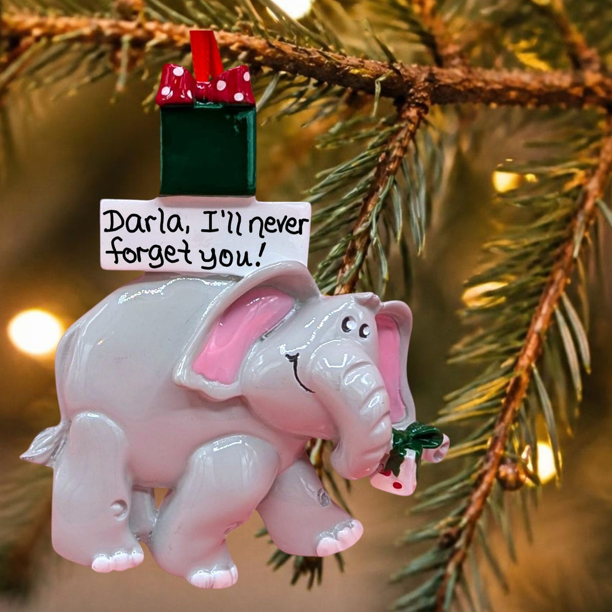 ELEPHANT with GIFTS Ornament