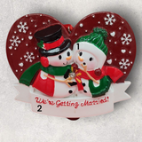 ENGAGED SNOW COUPLE - "We're Getting Married!" Ornament
