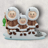3 ICE FISHING FAMILY Ornament