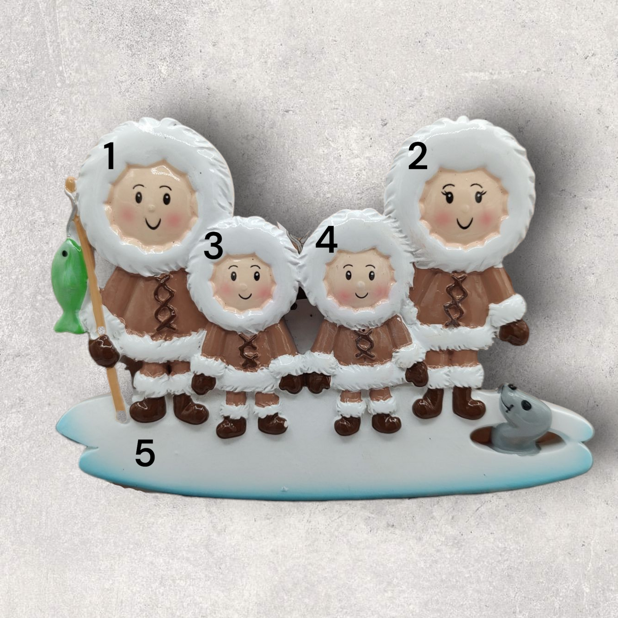 4 ICE FISHING FAMILY Ornament