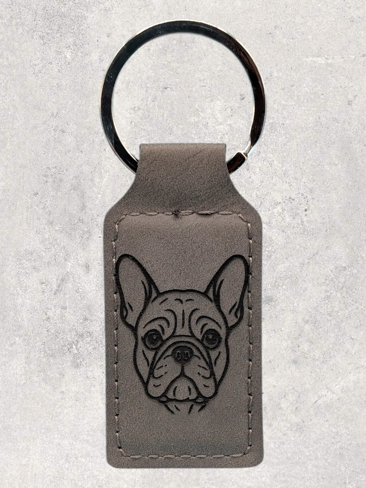 KEYCHAIN - FRENCH BULLDOG - Leatherette - Personalizable