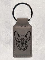 KEYCHAIN - FRENCH BULLDOG - Leatherette - Personalizable