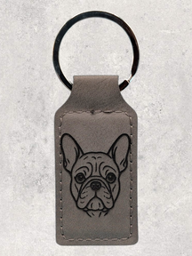 KEYCHAIN - FRENCH BULLDOG - Leatherette - Personalizable