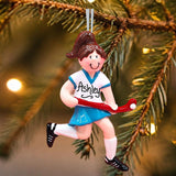 Field Hockey Ornament - Brunette Girl
