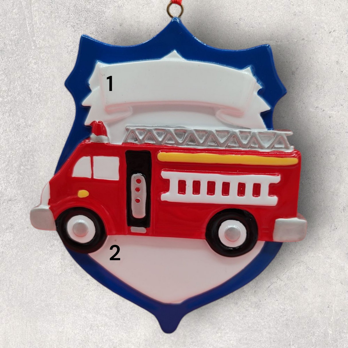 FIREFIGHTING Ornament - TRUCK & BADGE