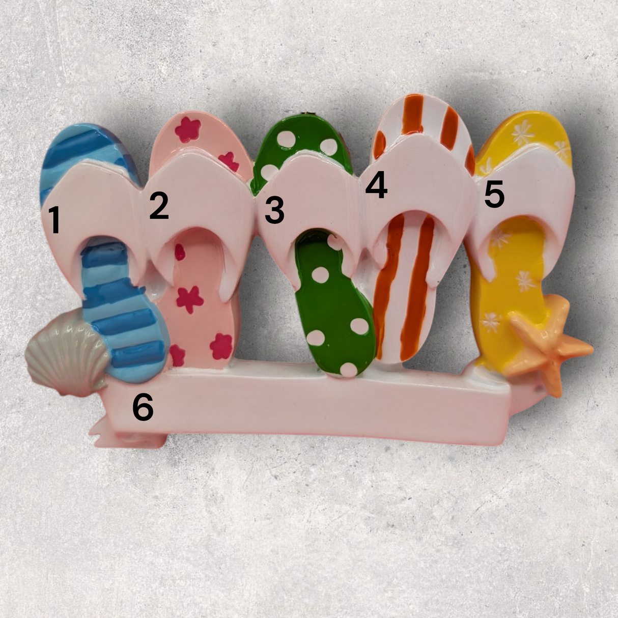 5 FLIP FLOPS Ornament - MULTI-COLORED