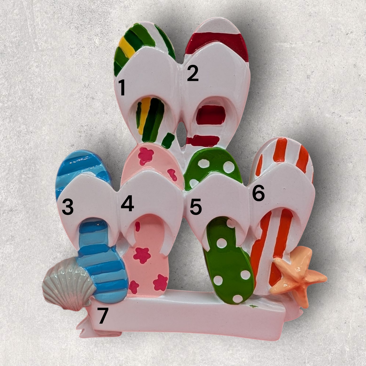 6 FLIP FLOPS Ornament - MULTI-COLORED