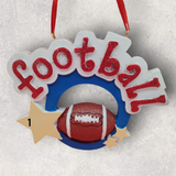 FOOTBALL Ornament with WORD & STARS