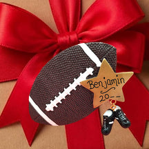 Football Ornament - Gold Star