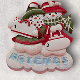 2 SNOW FRIENDS Ornament