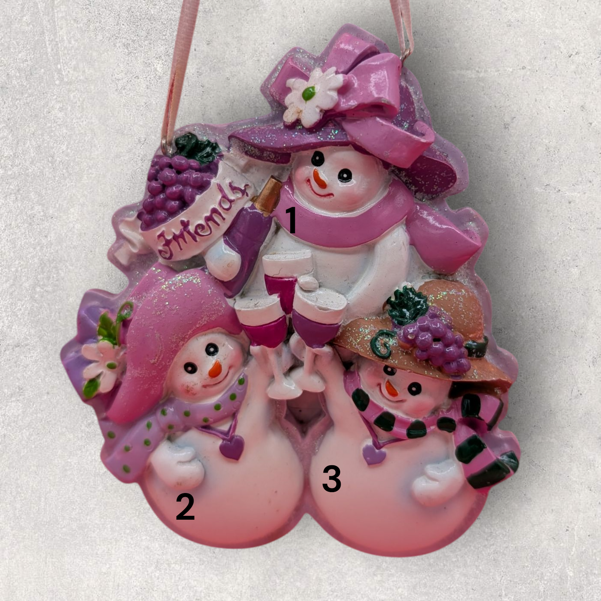 3 FRIENDS with WINE Ornament