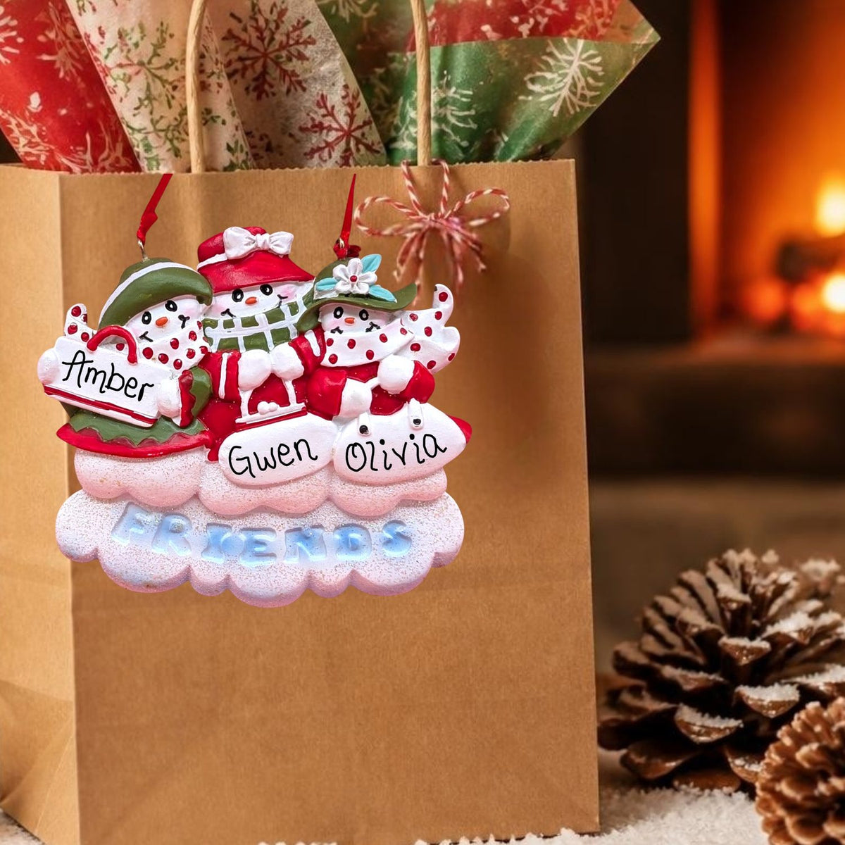 Snow Friends Ornament (3 Names)