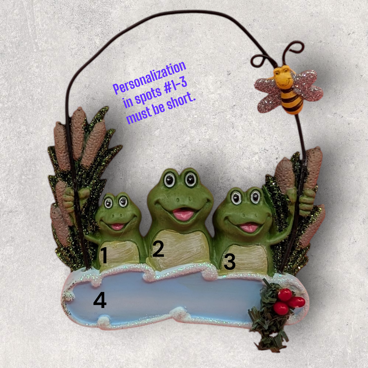 3 FROGS Ornament with Wire