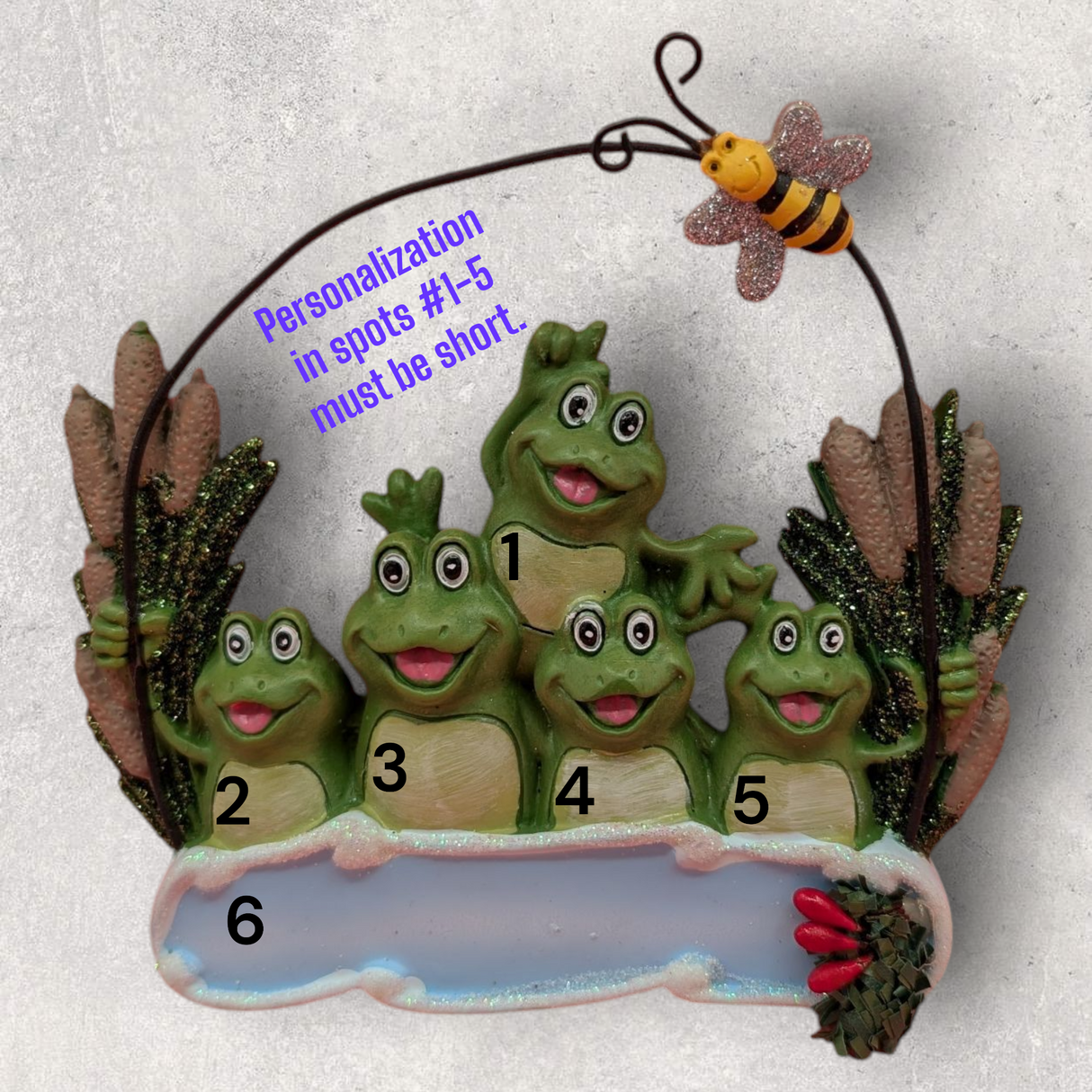 5 FROGS Ornament with Wire