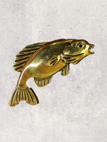FISH (GAME) CHARM on Leather Teardrop - 1 Bell